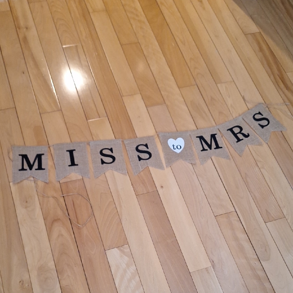 Miss to Mrs Burlap Banner